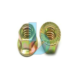 Flange Nut With Serration Zinc Yellow